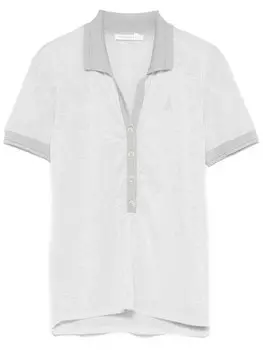 Patrizia Pepe рубашка поло с люрексом, серебряный