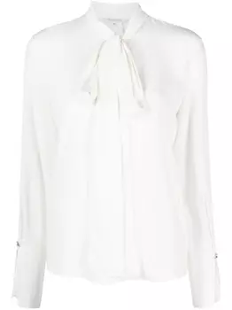 Patrizia Pepe рубашка с длинными рукавами и бантом, белый