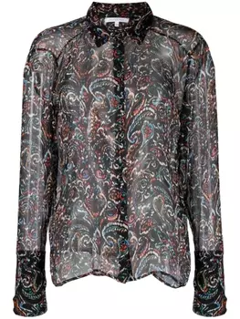 Patrizia Pepe рубашка с длинными рукавами и принтом пейсли, черный