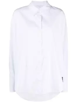 Patrizia Pepe рубашка с заостренным воротником и логотипом, белый
