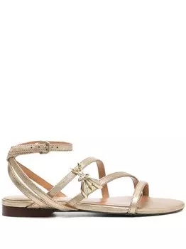 Patrizia Pepe сандалии с пряжкой, золотой