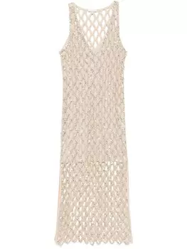 Patrizia Pepe сетчатое платье Jewelled, золотистый