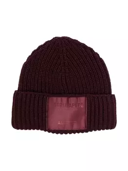 Patrizia Pepe шапка-бини с логотипом и нашивкой-логотипом, фиолетовый