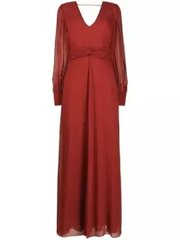 Patrizia Pepe шифоновое платье с V-образным вырезом, красный