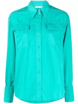 Patrizia Pepe split cuff shirt, зеленый