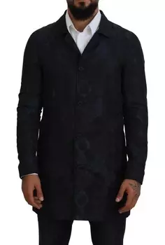 Patrizia Pepe Spolverino Мужская куртка с длинными рукавами и узором Colla, синий