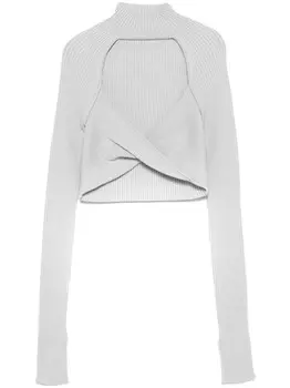 Patrizia Pepe свитер с драпировкой, серый