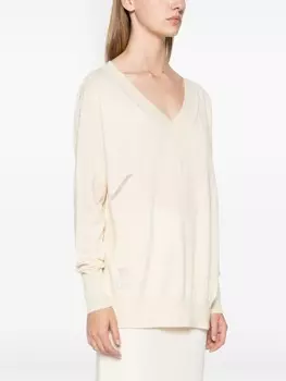 Patrizia Pepe свитер с тисненым логотипом, нейтральный цвет