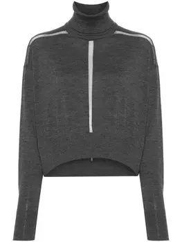 Patrizia Pepe свитер с тисненым логотипом, серый