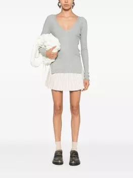 Patrizia Pepe свитер с заклепками, серый