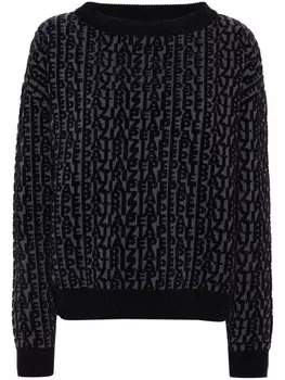 Patrizia Pepe свитер с жаккардовым логотипом, синий