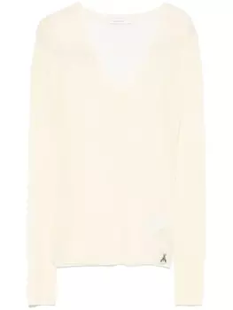 Patrizia Pepe свитер тонкой вязки с V-образным вырезом, нейтральный