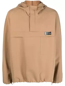 Patrizia Pepe толстовка с воротником-стойкой и логотипом, нейтральный цвет