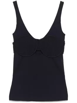 Patrizia Pepe топ-бюстье в рубчик, синий