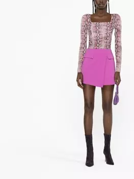 Patrizia Pepe топ Dreamy со сборками и змеиным принтом, красный