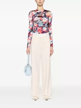 Patrizia Pepe топ из джерси с цветочным принтом, синий