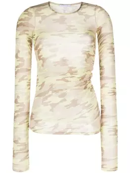 Patrizia Pepe топ из джерси с камуфляжным принтом, нейтральный цвет