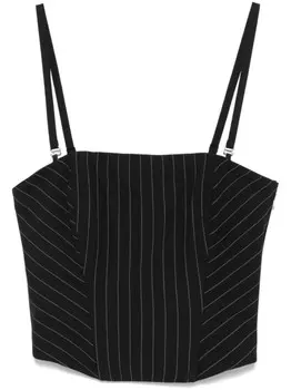 Patrizia Pepe топ-корсет в тонкую полоску, черный