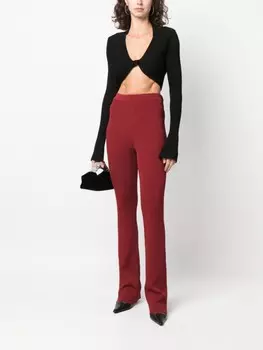 Patrizia Pepe топ с U-образным вырезом и длинными рукавами, черный