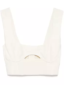 Patrizia Pepe топ с вырезами, нейтральный