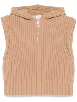 Patrizia Pepe топ в рубчик, коричневый