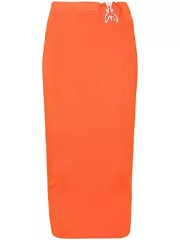 Patrizia Pepe трикотажная юбка миди, оранжевый