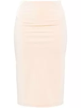 Patrizia Pepe юбка-карандаш миди из искусственной кожи, нейтральный цвет