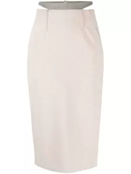 Patrizia Pepe юбка-карандаш с вырезами, нейтральный цвет