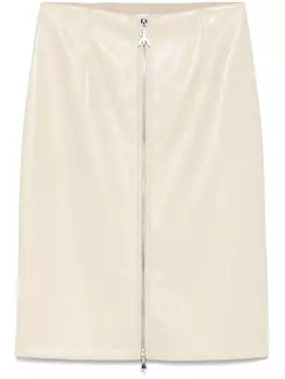 Patrizia Pepe юбка миди из искусственной кожи, нейтральный