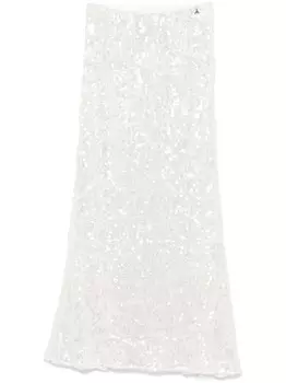 Patrizia Pepe юбка миди с пайетками, белый