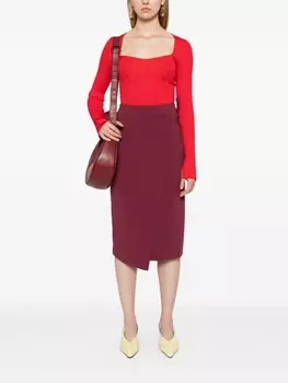 Patrizia Pepe юбка миди с запахом, красный