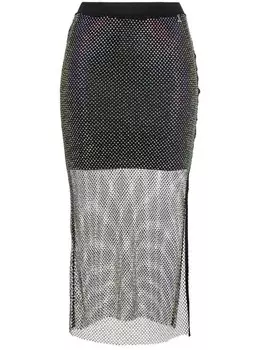 Patrizia Pepe юбка миди со стразами, черный