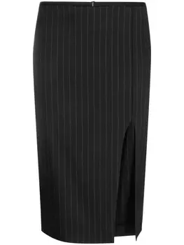 Patrizia Pepe юбка миди в тонкую полоску, черный