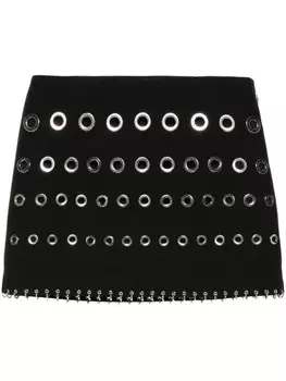 Patrizia Pepe юбка мини с люверсами, черный