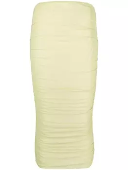 Patrizia Pepe юбка с завышенной талией и сборками, зеленый