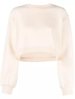 Patrizia Pepe укороченная толстовка с тисненым логотипом, нейтральный цвет