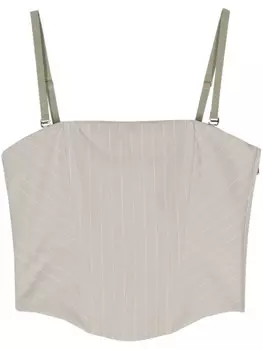Patrizia Pepe укороченный корсет в тонкую полоску, серый