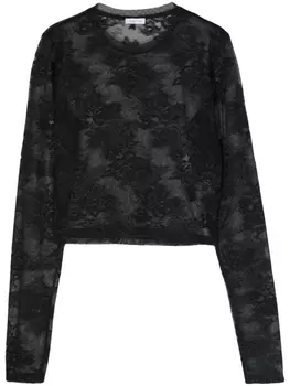 Patrizia Pepe укороченный топ из цветочного кружева, черный