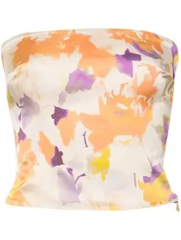 Patrizia Pepe укороченный топ с квадратным вырезом, оранжевый