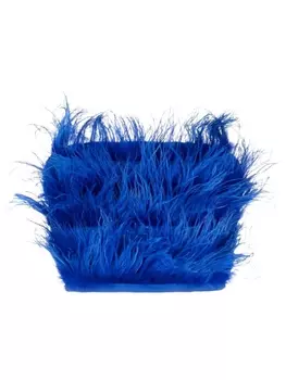 Patrizia Pepe укороченный топ с перьями, синий