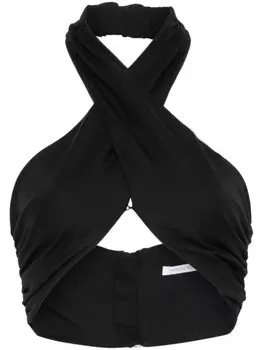 Patrizia Pepe укороченный топ с перекрещивающимися бретелями, черный