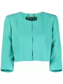 Patrizia Pepe укороченный жакет с рукавами три четверти, зеленый