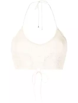 Patrizia Pepe вязаный крючком топ-бралетт, нейтральный цвет