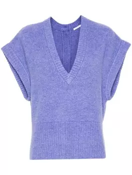 Patrizia Pepe жилет из ребристого трикотажа, синий