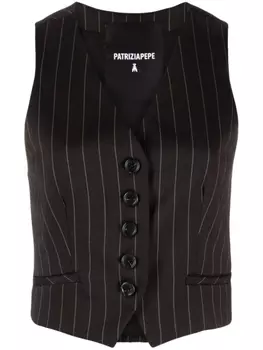 Patrizia Pepe жилет в тонкую полоску, черный