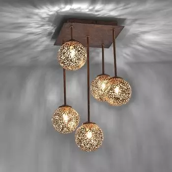 Paul Neuhaus 6234-48 Потолочный светильник Greta 5-ламповый ржавый цвет, коричневый