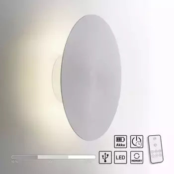 Paul Neuhaus Светодиодный настенный светильник "AKKU PUNTU", 1 лампочка, источник света Светодиодная панель | Светодиод прочно интегрирован 25 см, Высота: 25 см, цвет aluminium