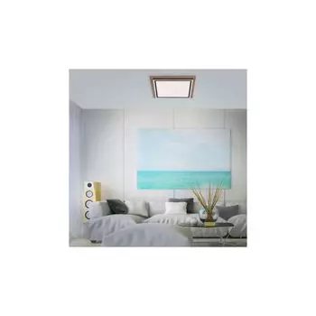 Paul Neuhaus Светодиодный потолочный светильник CCT с декором из пальмового дерева и дистанционным управлением, коричневый