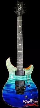 Paul Reed Smith PRS Wood Library 10 Top Custom 24 Floyd Rose Ebony Fingerboard Roasted Flame Maple Neck Blue Fade