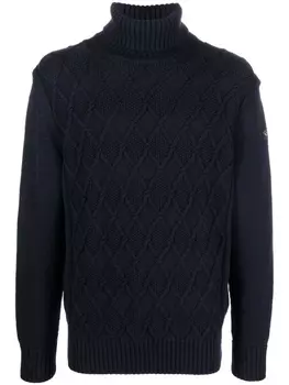 Paul & Shark джемпер фактурной вязки с высоким воротником, синий